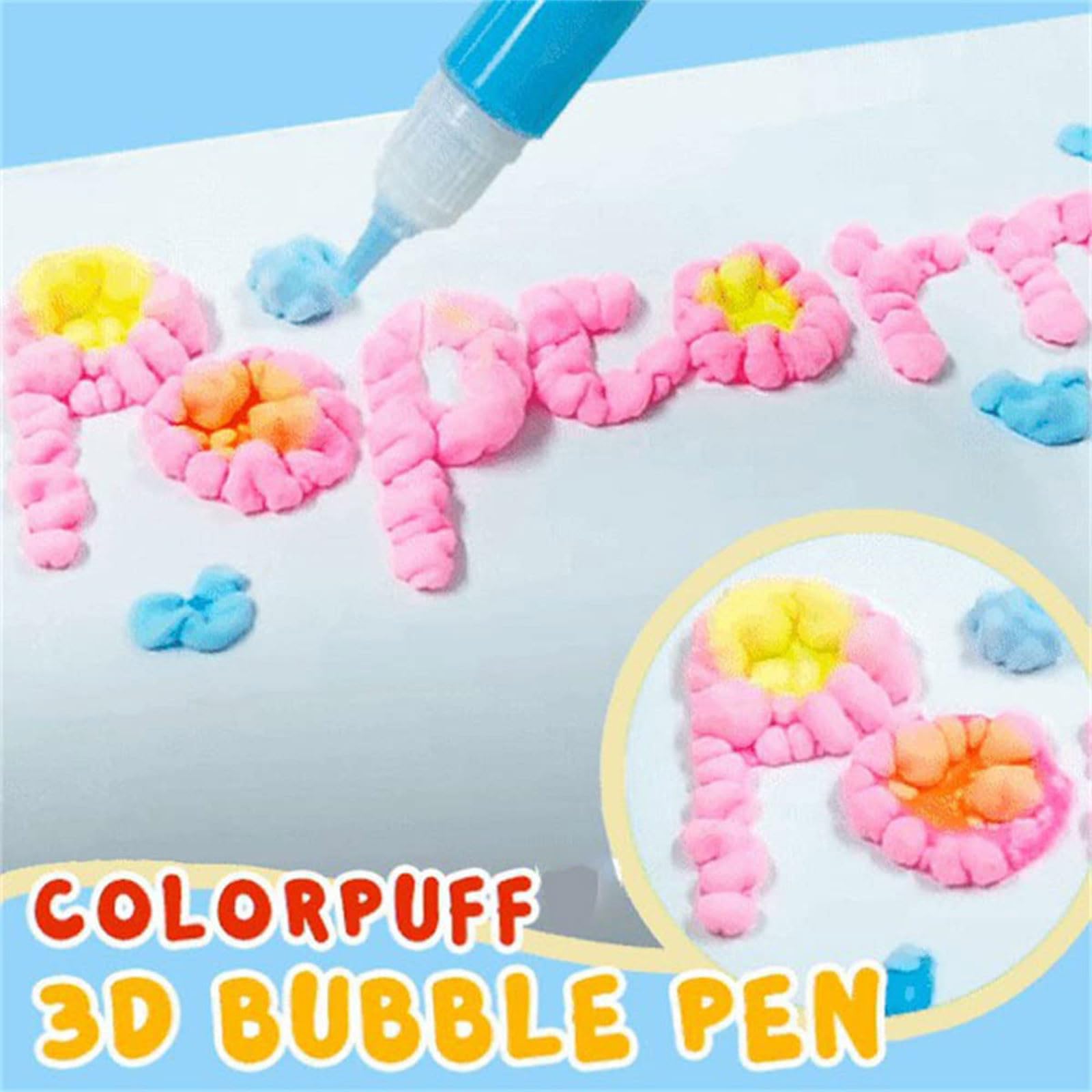 Kebidumei 3D Magic Popcorn Pens Puffy Paint Bubble Pen For Greeting  Birthday Cards Kids Children Pens Kids Gifts School Stationery